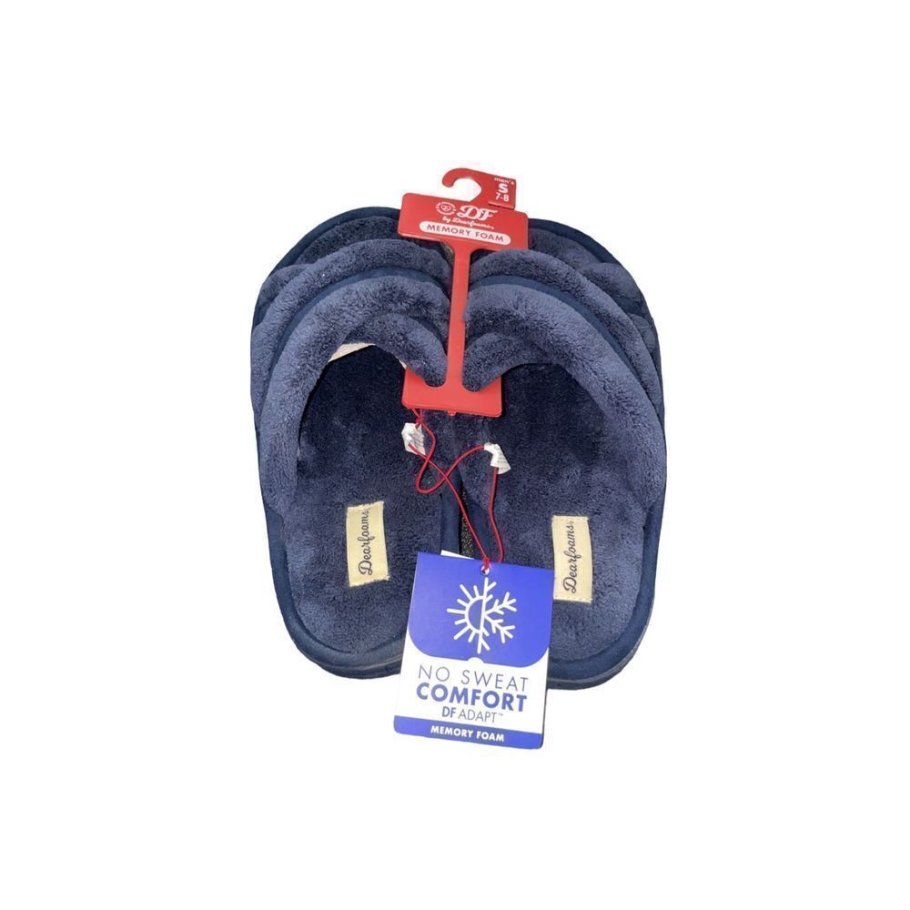 Dearfoams Indoor/Outdoor Blue Comfort MEMORY FOAM Slipper/Sandal Mens Small 7/8 - Picture 2 of 4